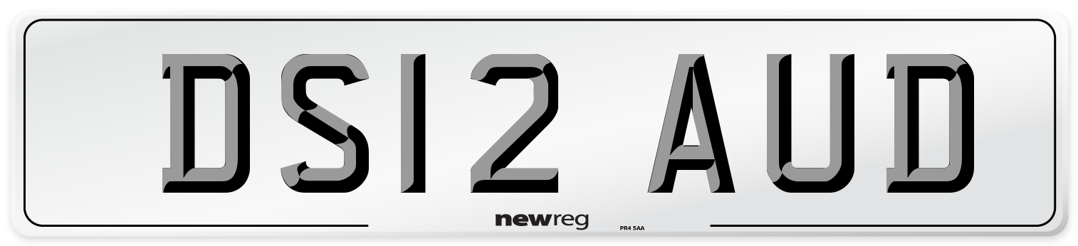 DS12 AUD Number Plate from New Reg